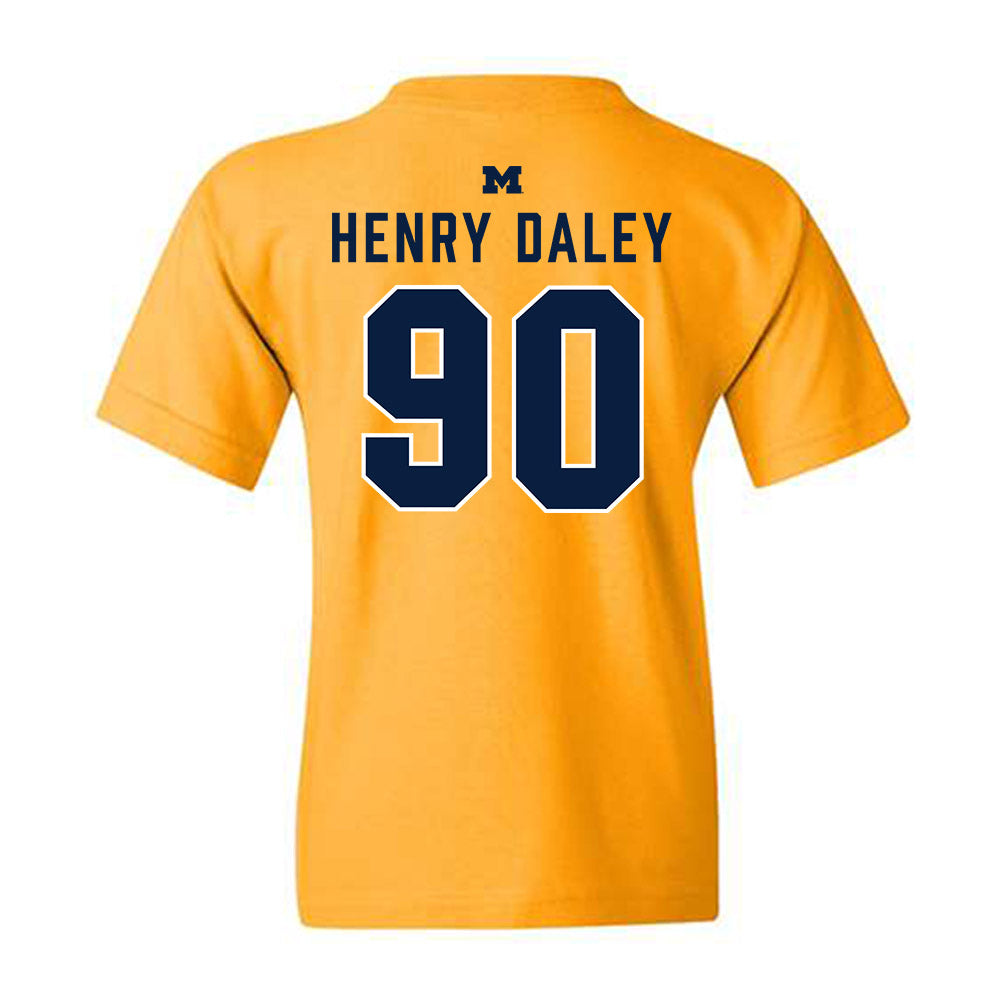 Michigan - NCAA Football : John Henry Daley - Classic Shersey Youth T-Shirt-1