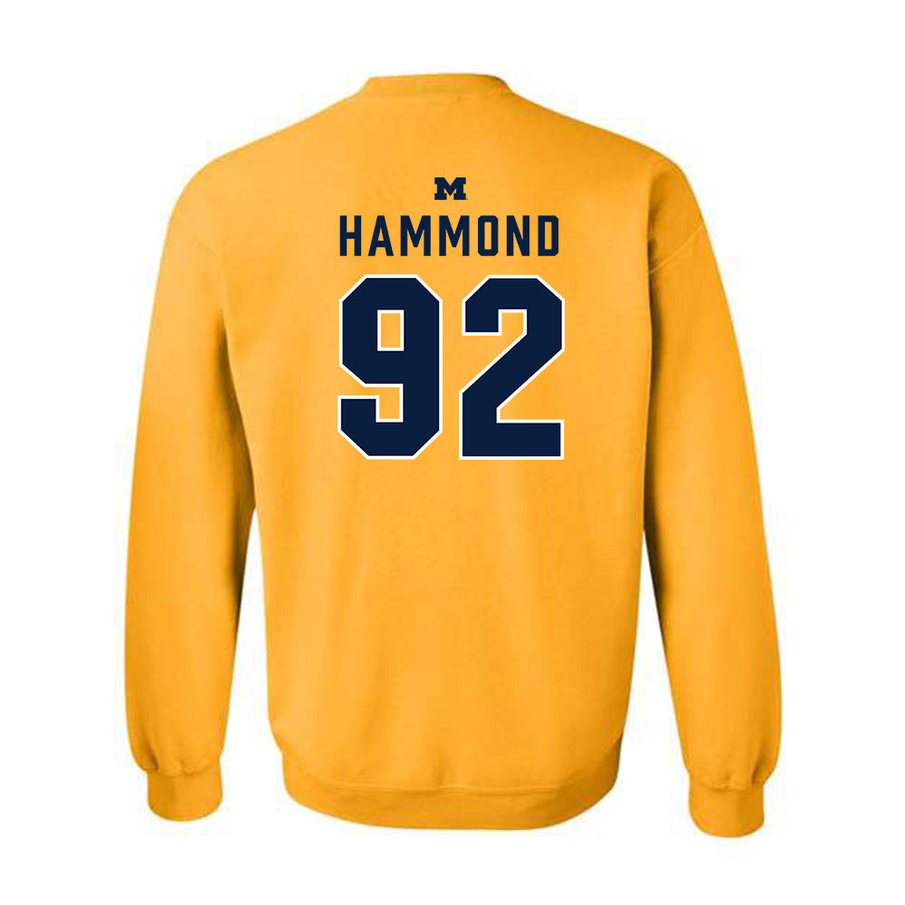 Michigan - NCAA Football : Ted Hammond - Classic Shersey Crewneck Sweatshirt-1