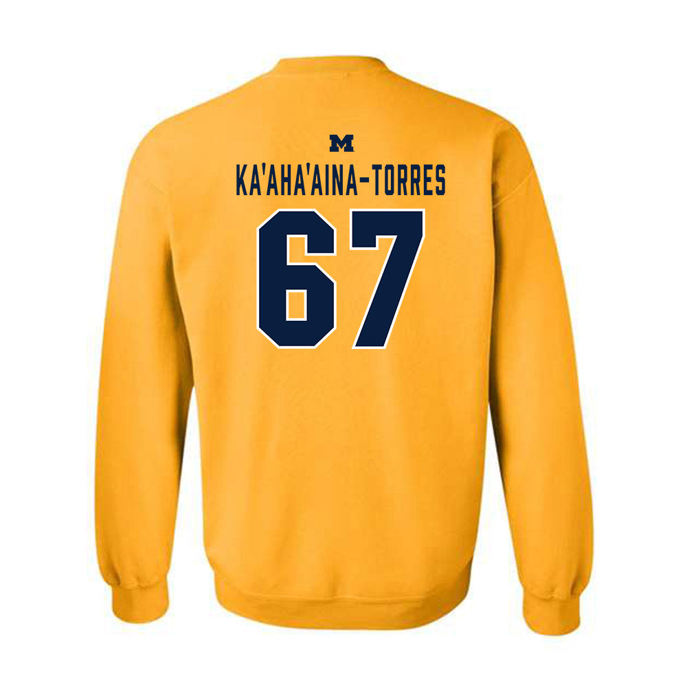 Michigan - NCAA Football : Houston Ka'aha'aina-Torres - Classic Shersey Crewneck Sweatshirt-1