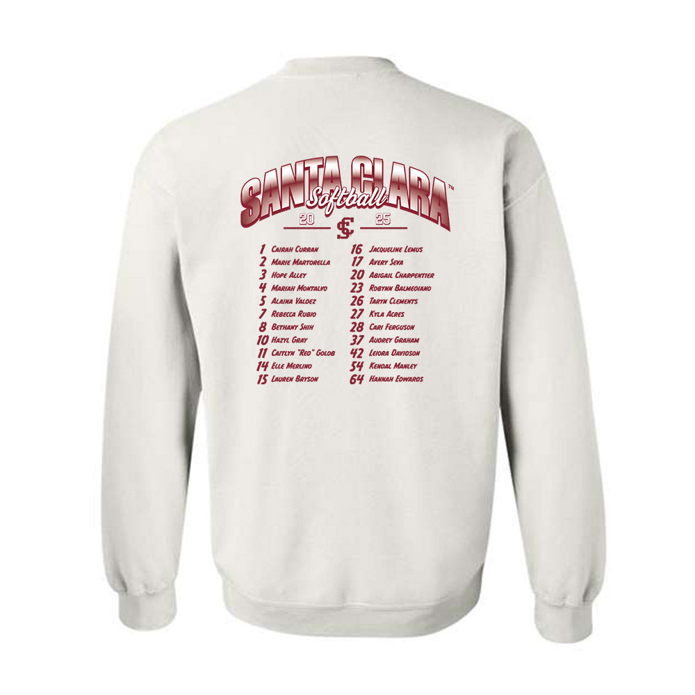 SCU - NCAA Softball : - Roster Crewneck Sweatshirt-1
