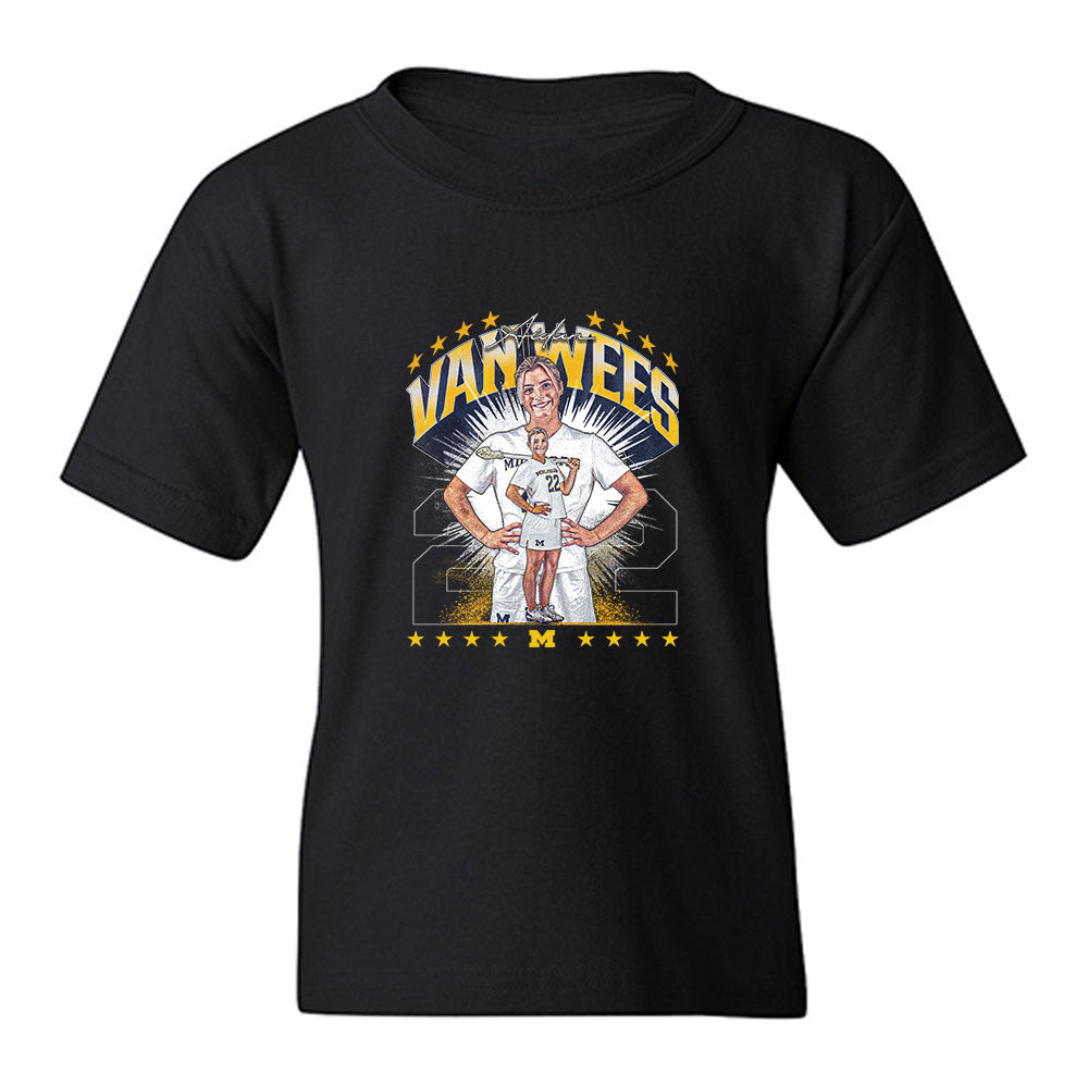 Michigan - NCAA Women's Lacrosse : Truus van Wees - Collage Youth T-Shirt-0