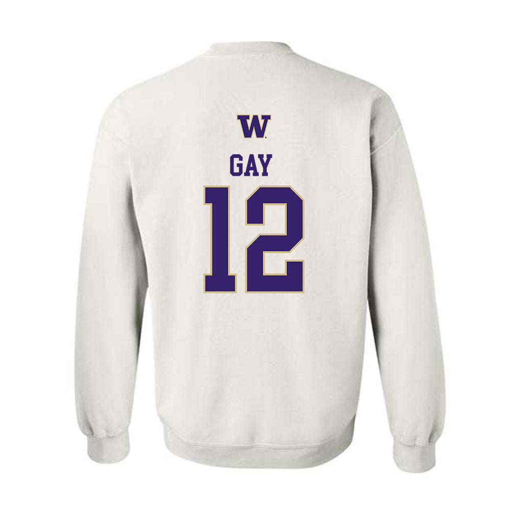 Washington - NCAA Men's Soccer : Carter Gay - Sports Shersey Crewneck Sweatshirt-1