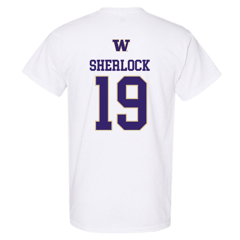 Washington - NCAA Men's Soccer : Mikey Sherlock - Sports Shersey T-Shirt-1