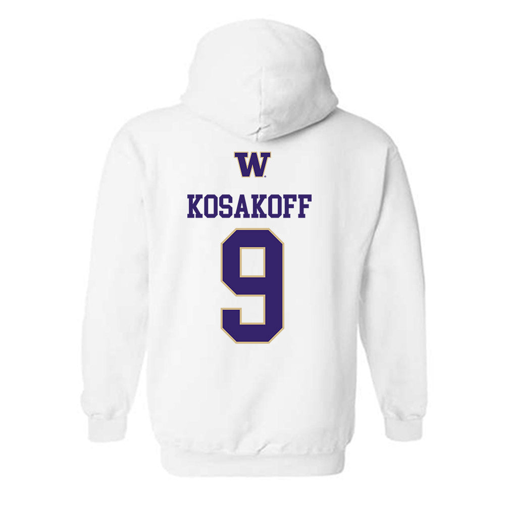 Washington - NCAA Men's Soccer : Charlie Kosakoff - Sports Shersey Hooded Sweatshirt-1