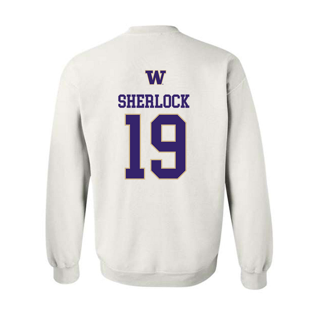Washington - NCAA Men's Soccer : Mikey Sherlock - Sports Shersey Crewneck Sweatshirt-1