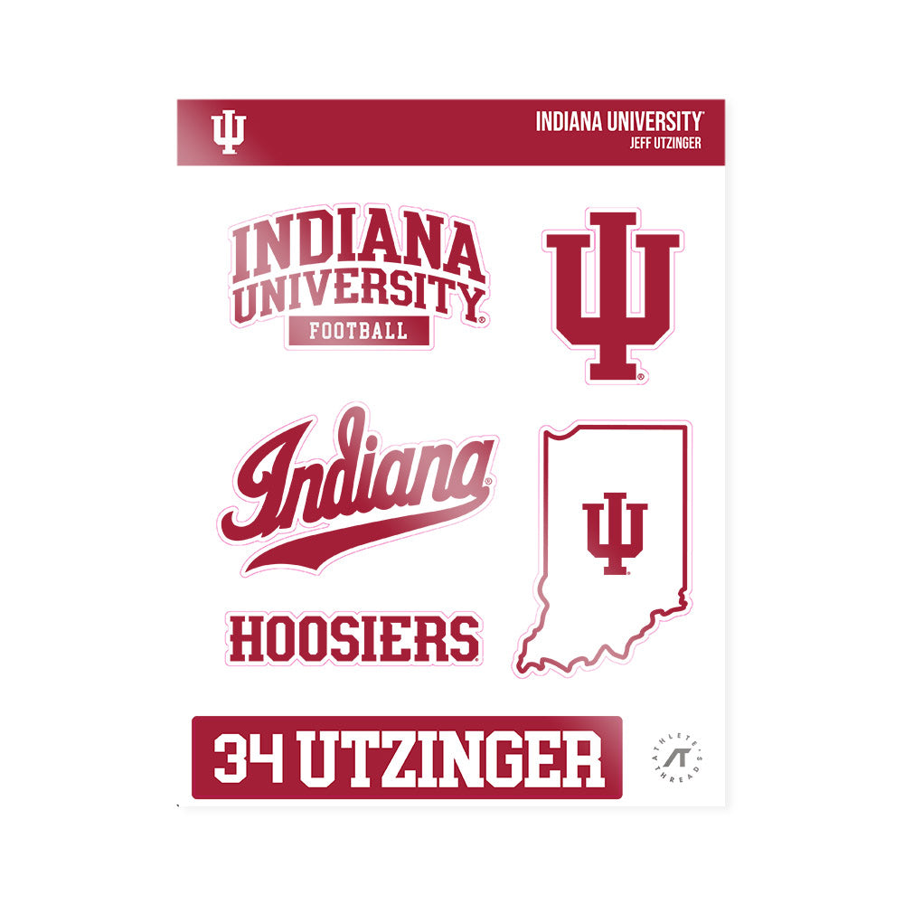 Indiana - NCAA Football : Jeff Utzinger - Sticker Sheet-0