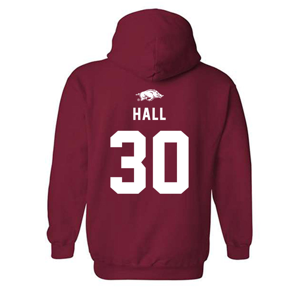Arkansas - NCAA Softball : Khamari Hall - NCAA® Replica Shersey Hooded Sweatshirt-1
