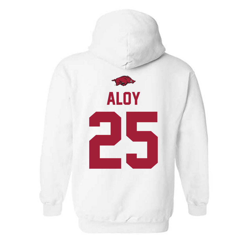 Arkansas - NCAA Baseball : Kuhio Aloy - Replica Shersey Hooded Sweatshirt-1