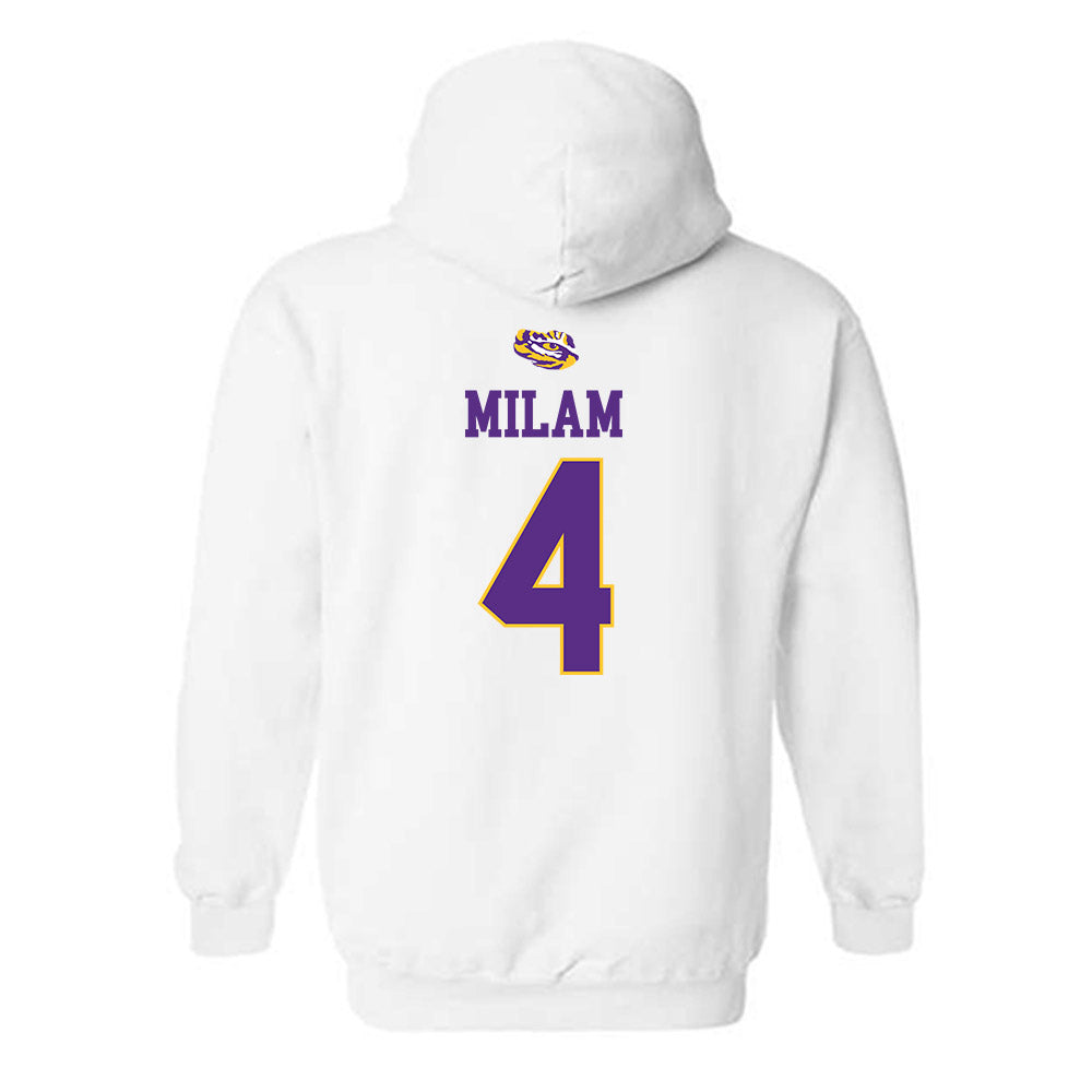 LSU - NCAA Baseball : Steven Milam - NCAA® Replica Shersey Hooded Sweatshirt-1