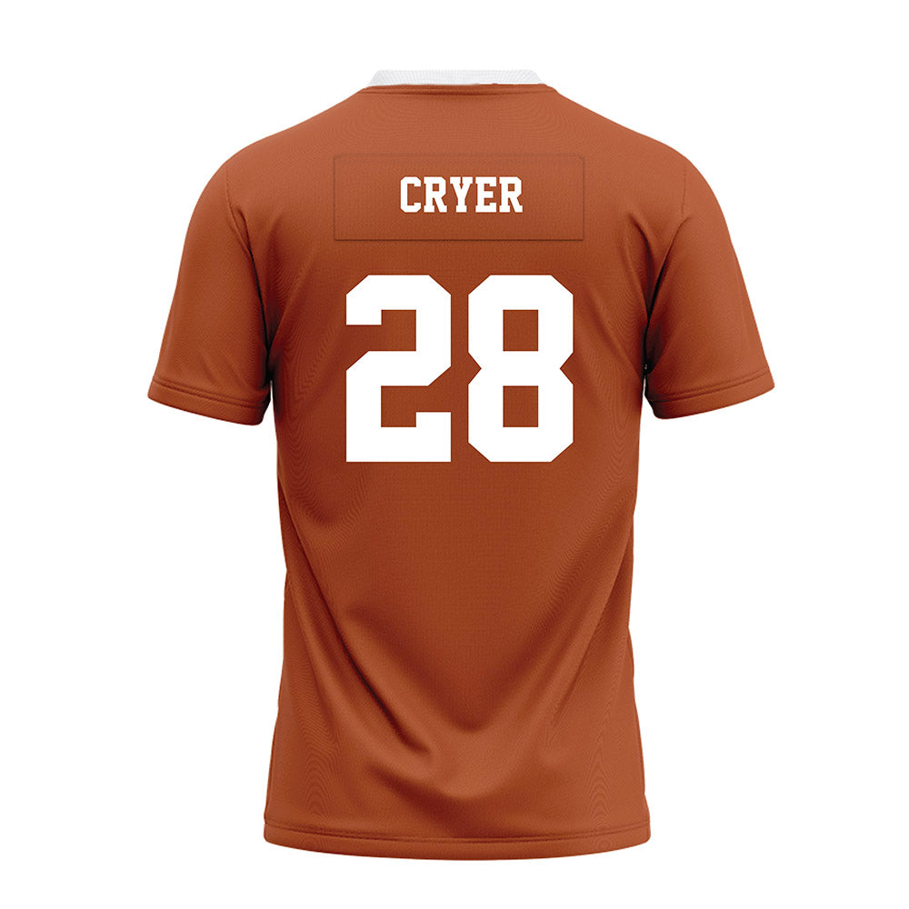 Texas - NCAA Football : Justin Cryer - Orange Premium Football Jersey-1