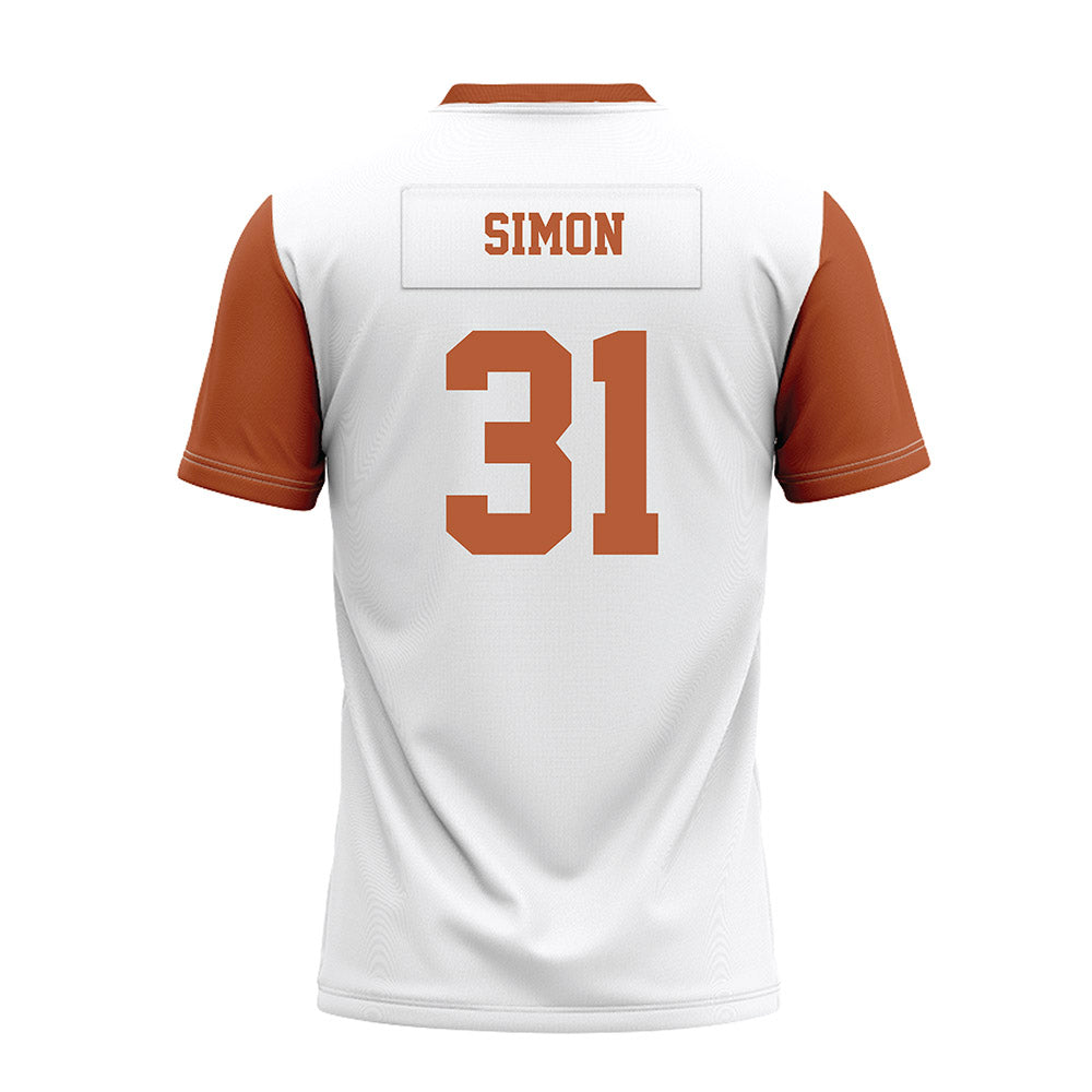 Texas - NCAA Football : James Simon - White Premium Football Jersey-1
