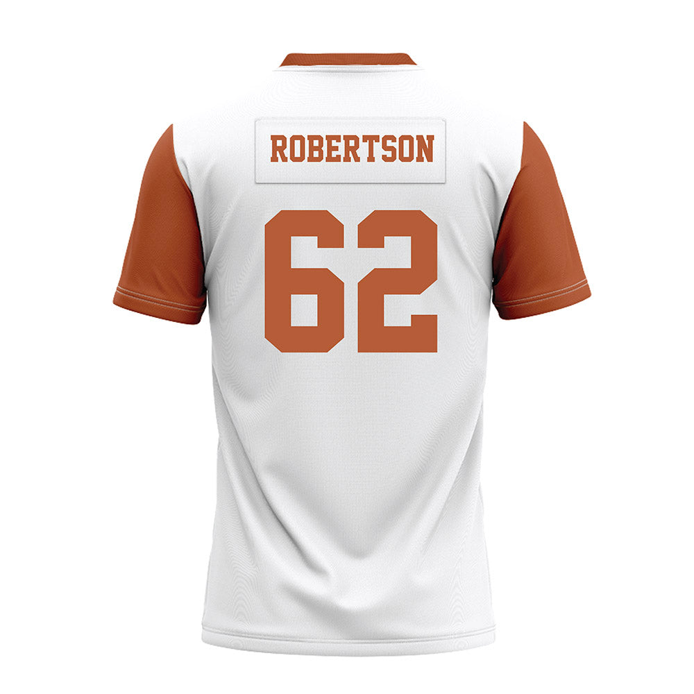 Texas - NCAA Football : Connor Robertson - White Premium Football Jersey-1