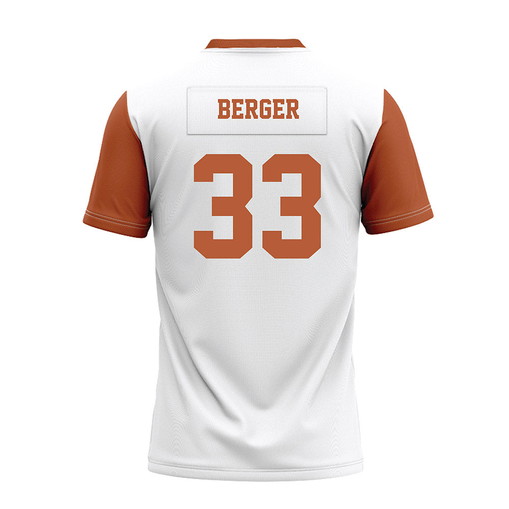 Texas - NCAA Football : Carson Berger - White Premium Football Jersey-1