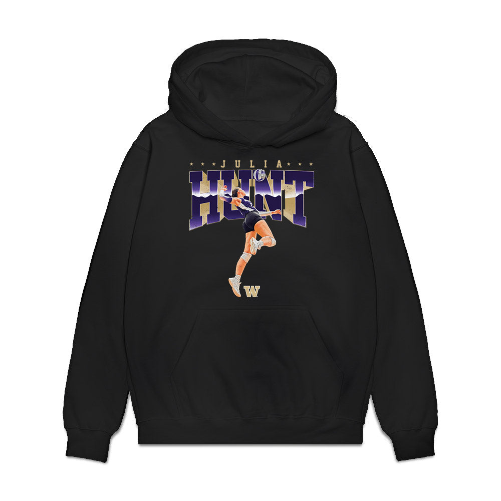 Washington - NCAA Women's Volleyball : Julia Hunt - Premium Hooded Sweatshirt-0