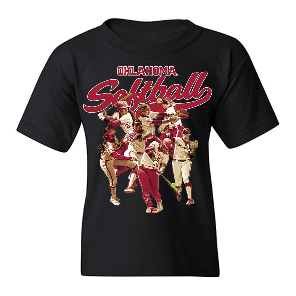 Oklahoma - NCAA Softball : Ella Parker - Team Collage Youth T-Shirt-0