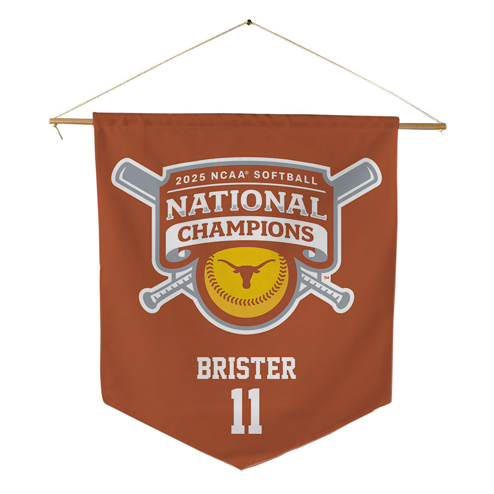 Texas - NCAA Softball : Shylien Brister - NCAA® Pennant - 18" x 21"-0