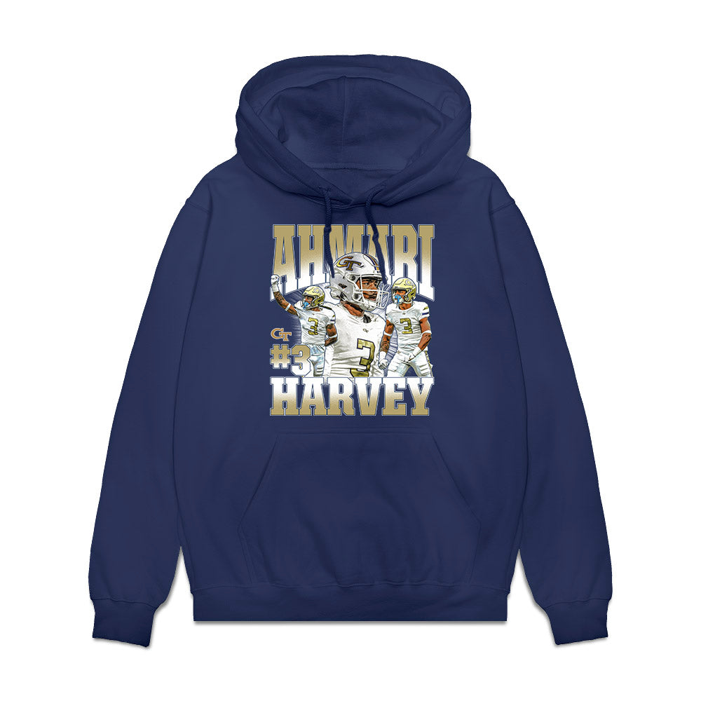 Georgia Tech - NCAA Football : Ahmari Harvey - Collage Fleece Hooded Sweatshirt-0