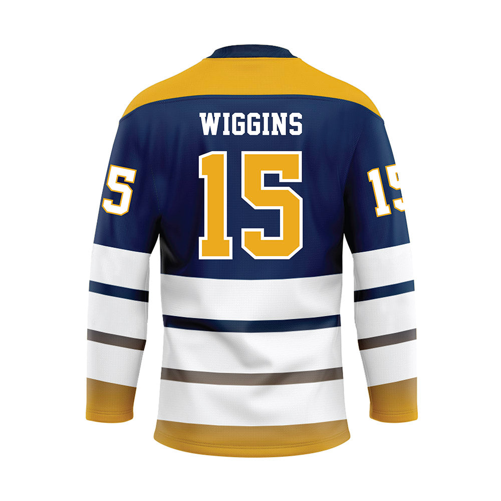 UTC - NCAA Women's Volleyball : Destiny Wiggins - Blue Hockey Jersey-1