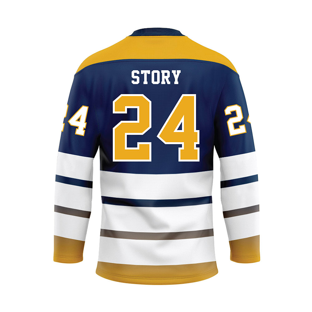 UTC - NCAA Women's Basketball : Aaliyah Story - Blue Hockey Jersey-1