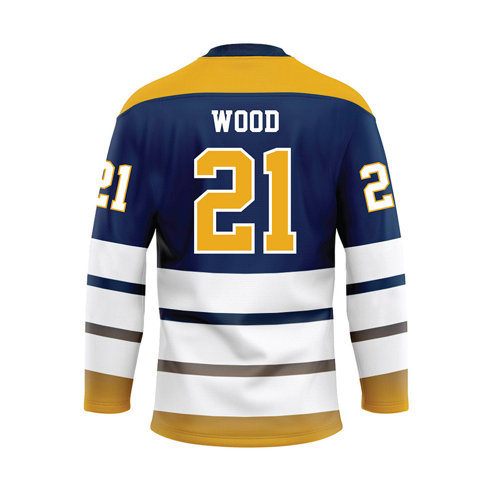 UTC - NCAA Women's Soccer : Ayden Wood - Blue Hockey Jersey-1