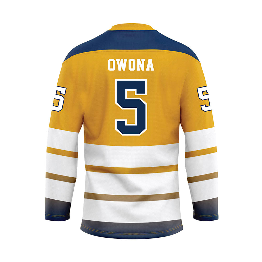 UTC - NCAA Women's Basketball : Sarah Owona - Gold Hockey Jersey-1