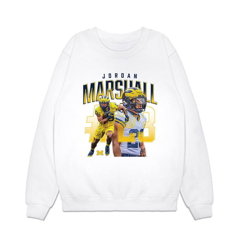 Michigan - NCAA Football : Jordan Marshall - Collage Premium Crewneck Sweatshirt-0