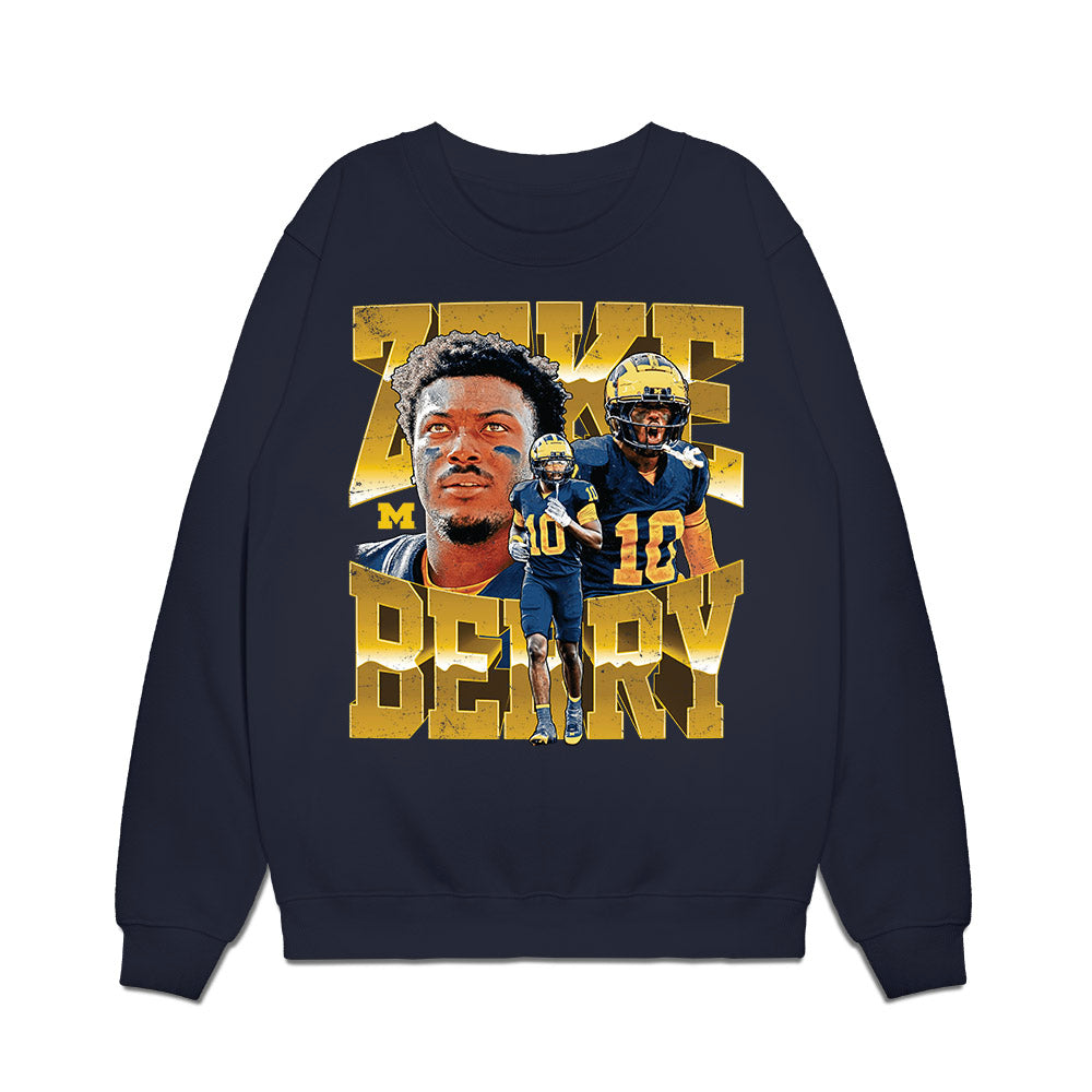 Michigan - NCAA Football : Zeke Berry - Collage Premium Crewneck Sweatshirt-0
