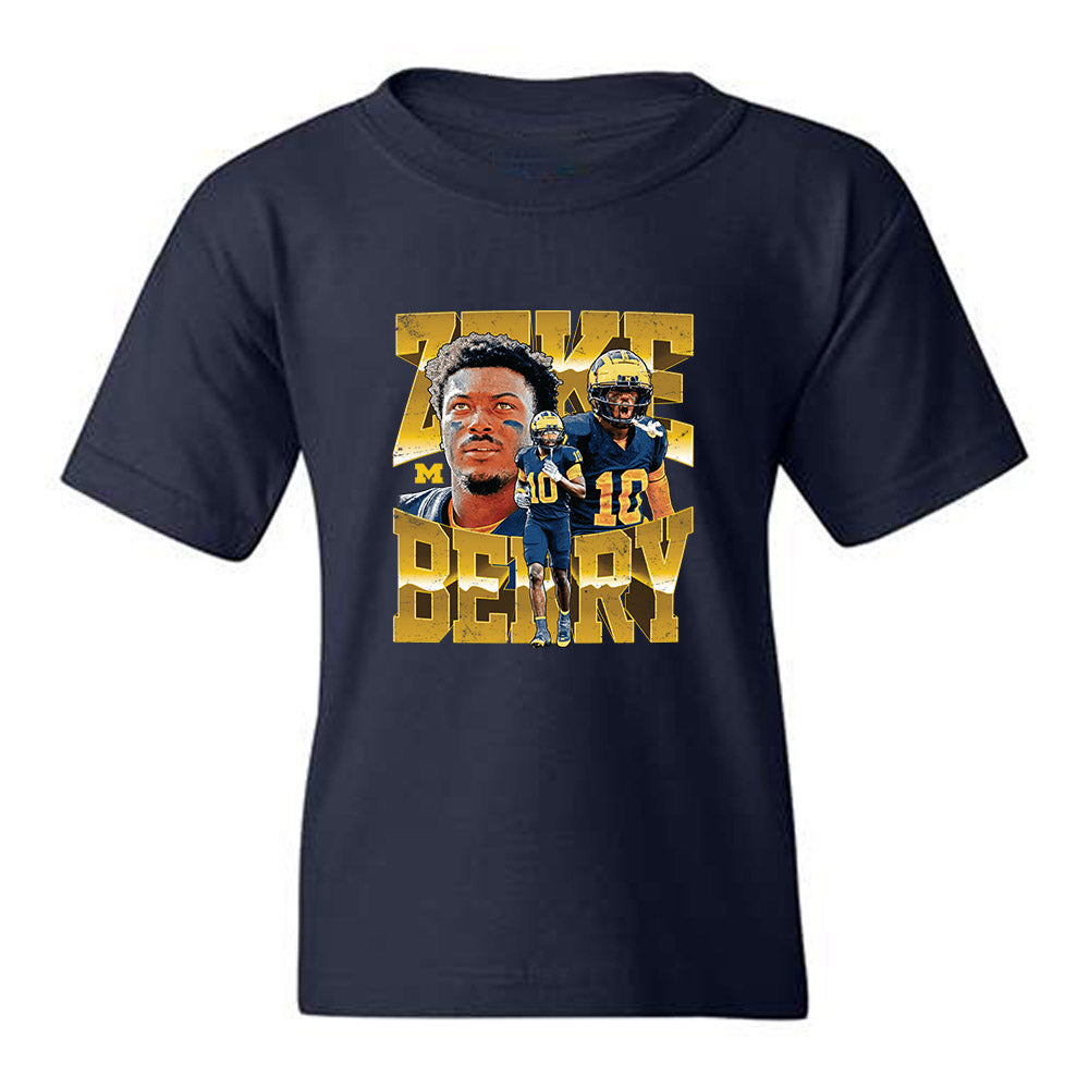 Michigan - NCAA Football : Zeke Berry - Collage Youth T-Shirt-0