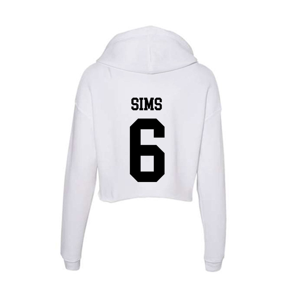Alabama State - NCAA Football : Tashaun Sims - Classic Shersey Women's Crop Fleece Hooded Sweatshirt-1