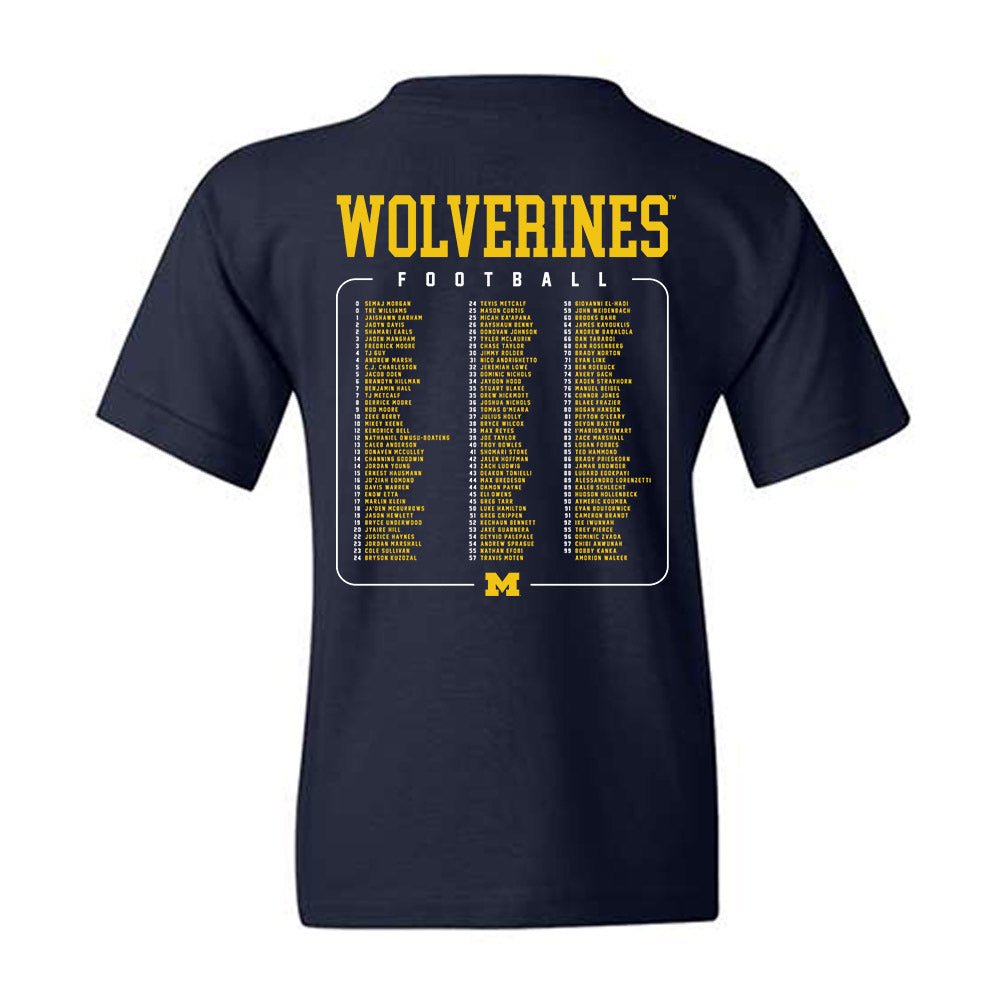 Michigan - NCAA Football : Roster Youth T-Shirt-1