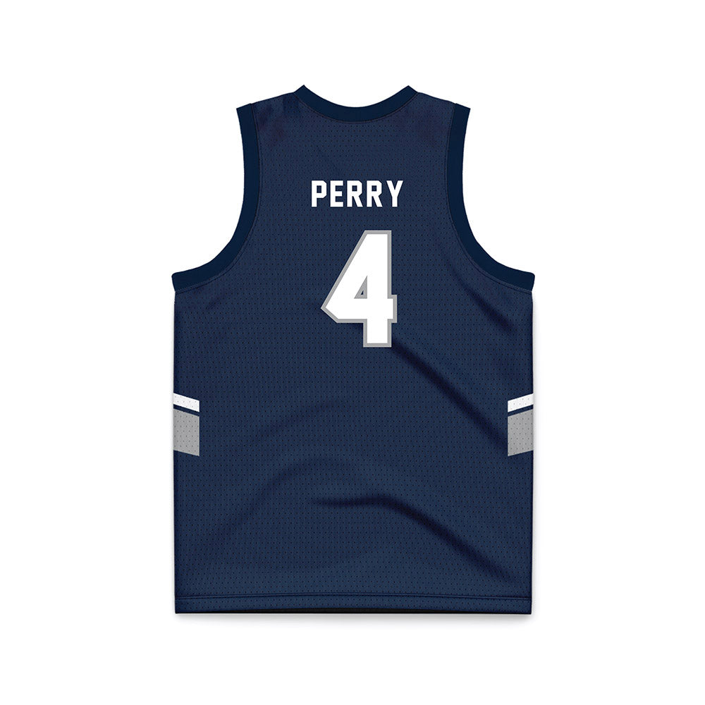 UNF - NCAA Men's Basketball : Christopher Perry - Blue Basketball Jersey-1