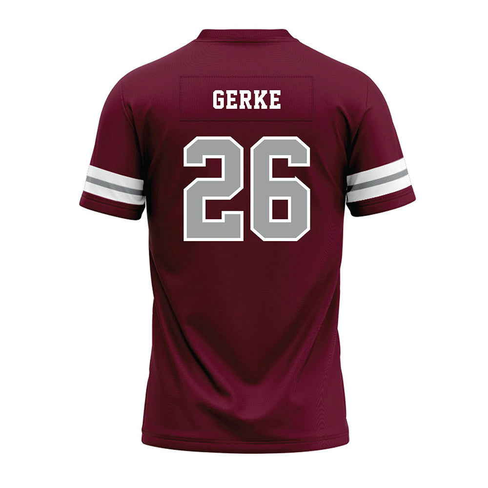 Texas A&M - NCAA Football : Layne Gerke - Maroon Premium Football Jersey-1
