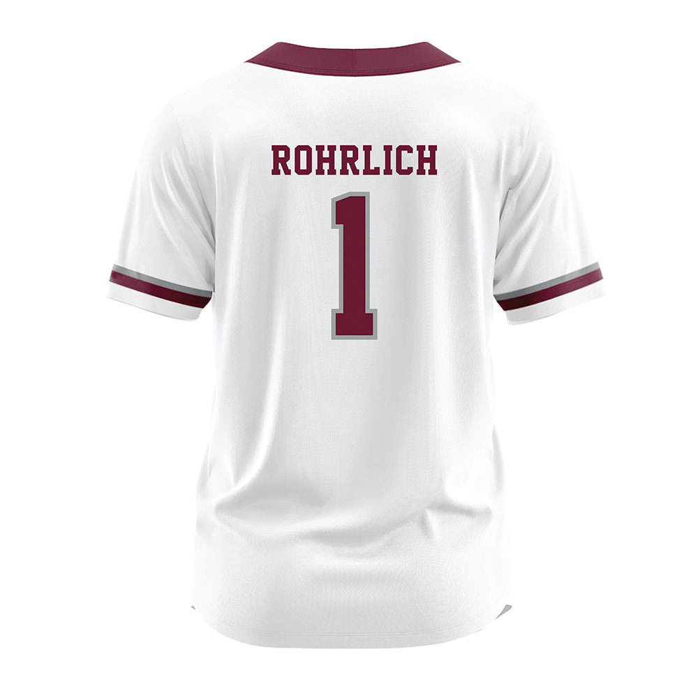 Texas A&M - NCAA Softball : Reagan Rohrlich - White Jersey-1