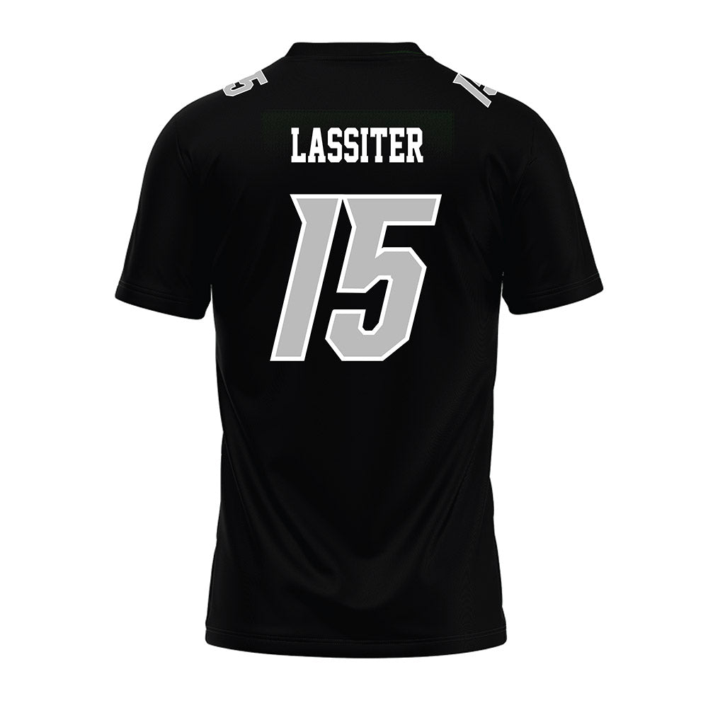 Delaware - NCAA Football : Gevaris Lassiter - Black Premium Football Jersey-1