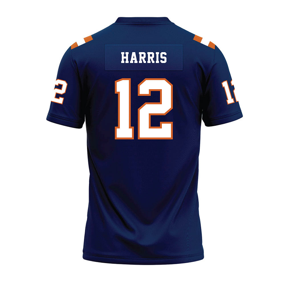 Wheaton IL - NCAA Football : Zeke Harris - Navy Premium Football Jersey-1