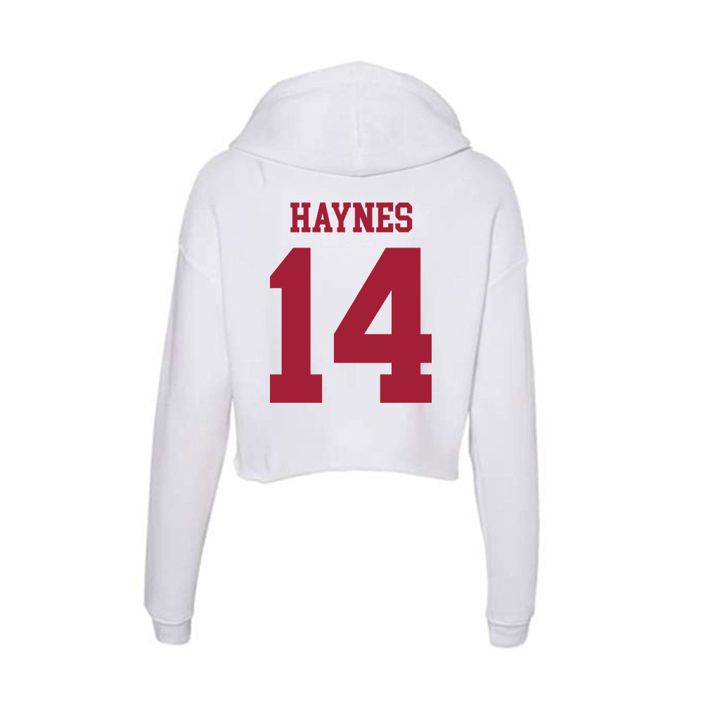 Oklahoma - NCAA Football : Trystan Haynes - Women's Crop Fleece Hoodie-1