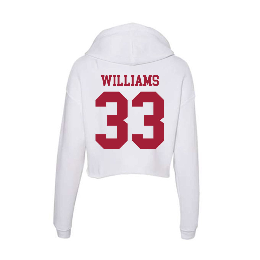 Oklahoma - NCAA Baseball : Isaac Williams - Women's Crop Fleece Hoodie-1