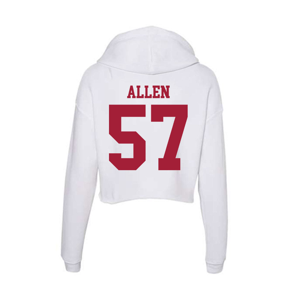 Oklahoma - NCAA Football : Gunnar Allen - Women's Crop Fleece Hoodie-1