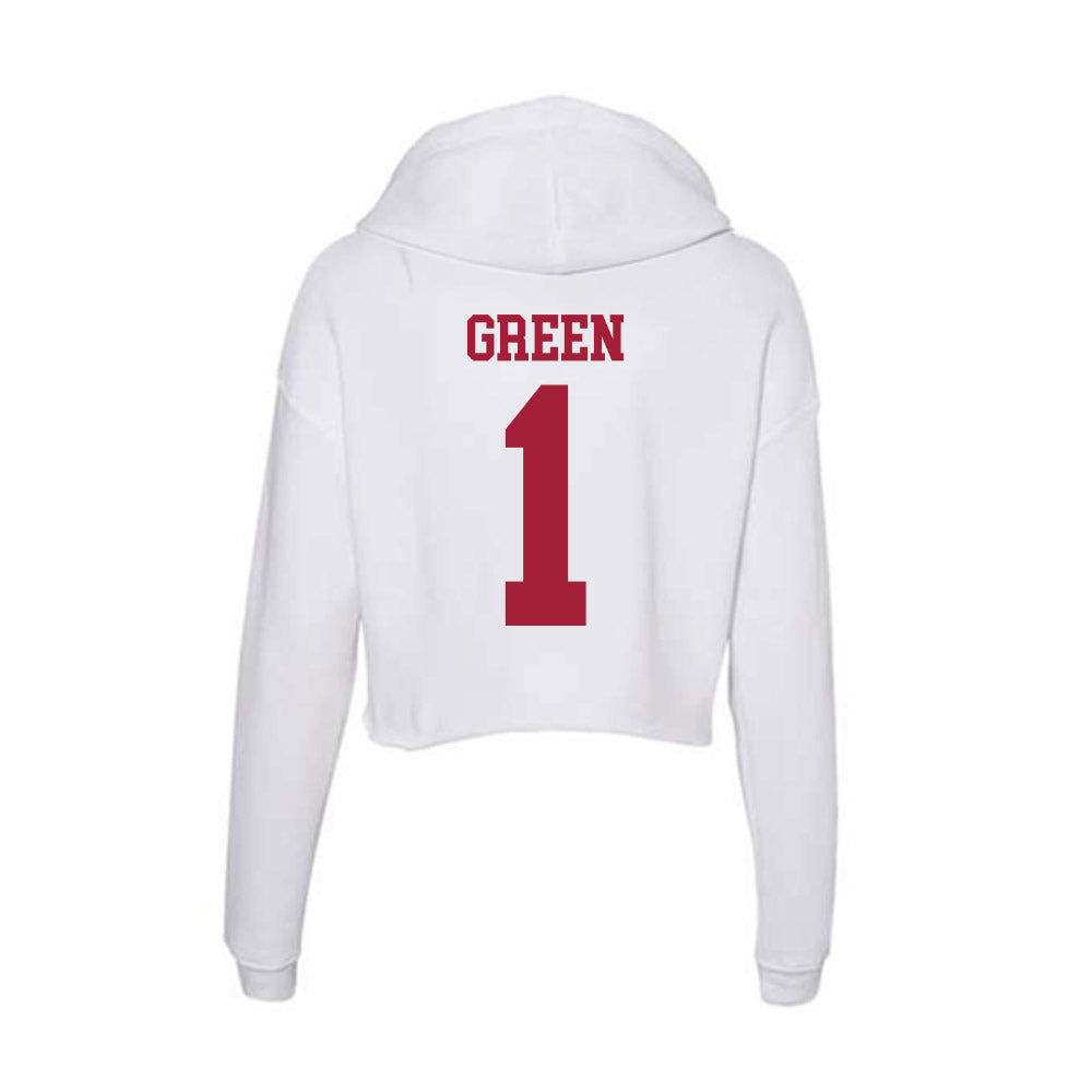 Oklahoma - NCAA Men's Track & Field : Bj Green - Women's Crop Fleece Hoodie-1