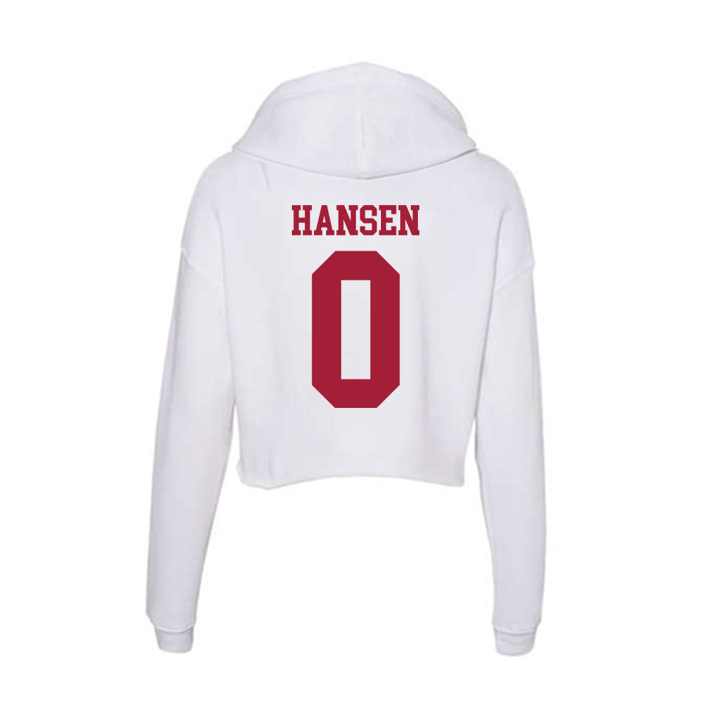 Oklahoma - NCAA Men's Basketball : Jake Hansen - Women's Crop Fleece Hoodie-1
