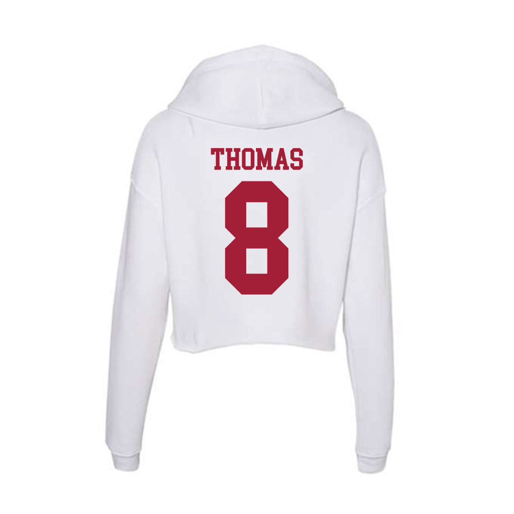 Oklahoma - NCAA Football : Bishop Thomas - Women's Crop Fleece Hoodie-1