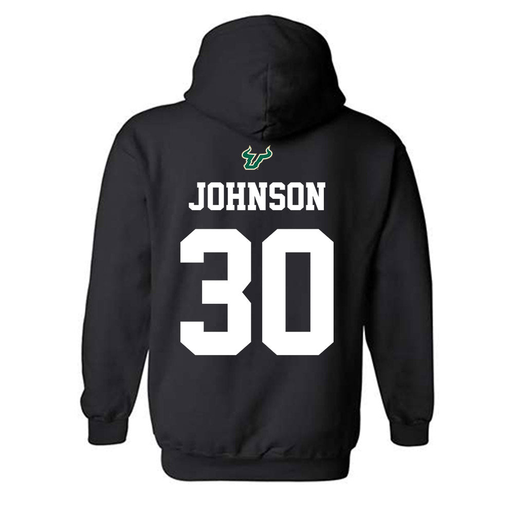 USF - NCAA Football : Jeremiah Johnson - Back in Black Shersey Hooded Sweatshirt-1