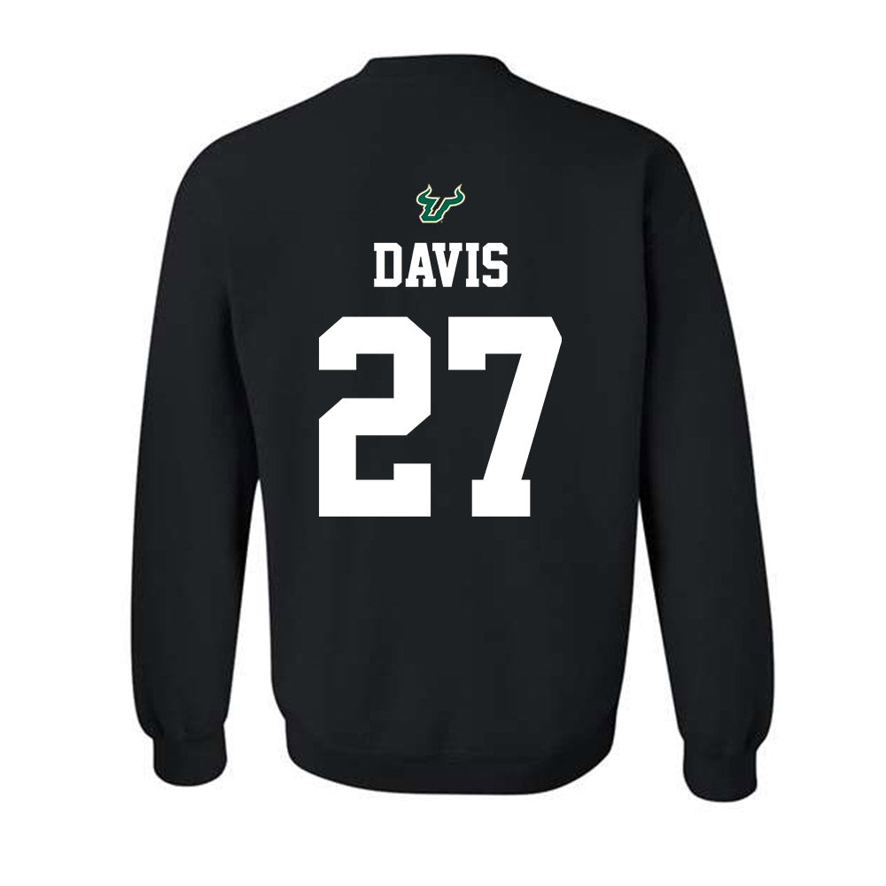 USF - NCAA Football : Jayden Davis - Back in Black Shersey Crewneck Sweatshirt-1