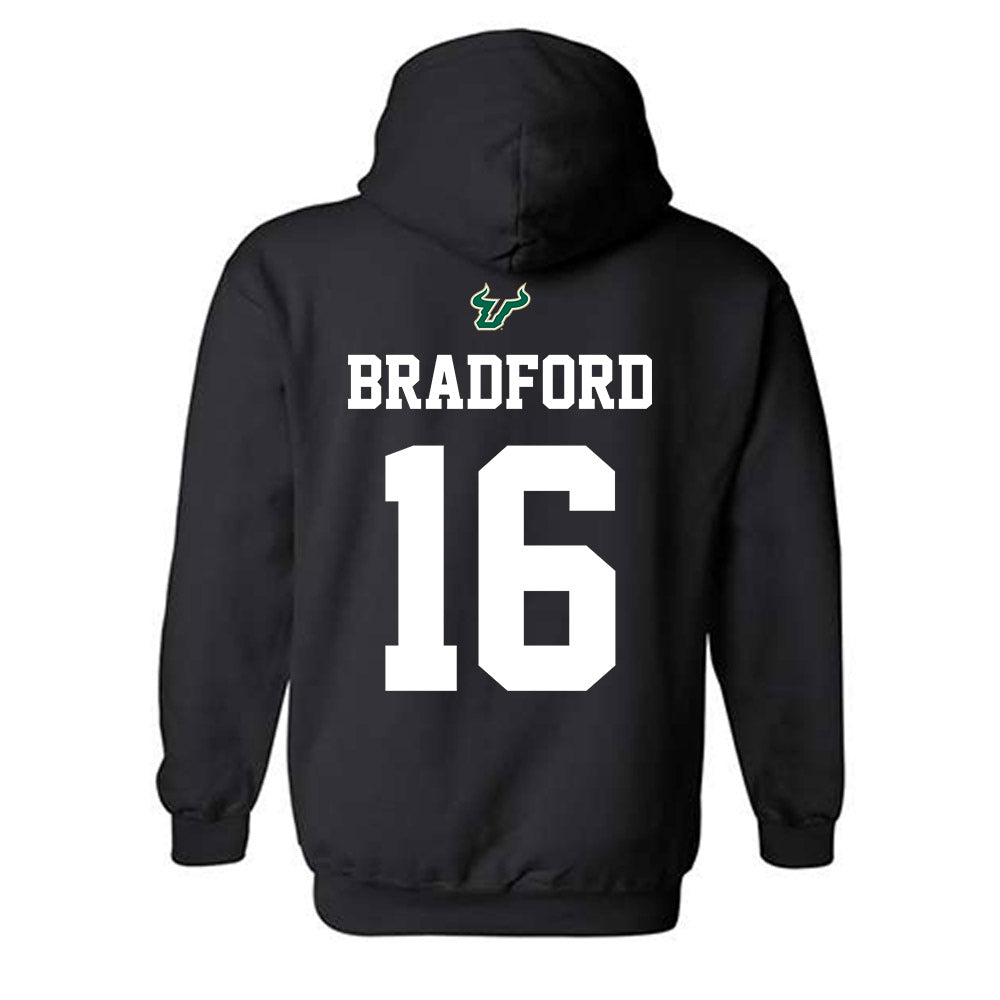 USF - NCAA Football : Jayden Bradford - Back in Black Shersey Hooded Sweatshirt-1