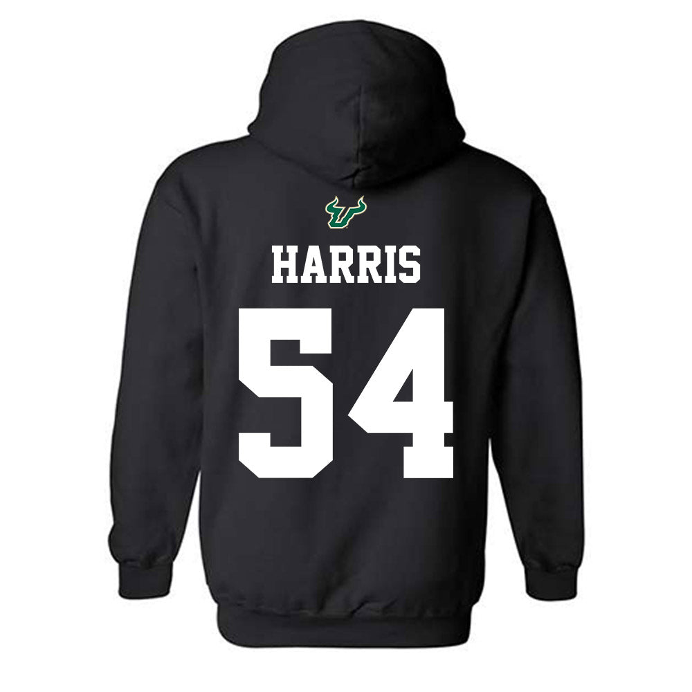 USF - NCAA Football : Caleb Harris - Back in Black Shersey Hooded Sweatshirt-1