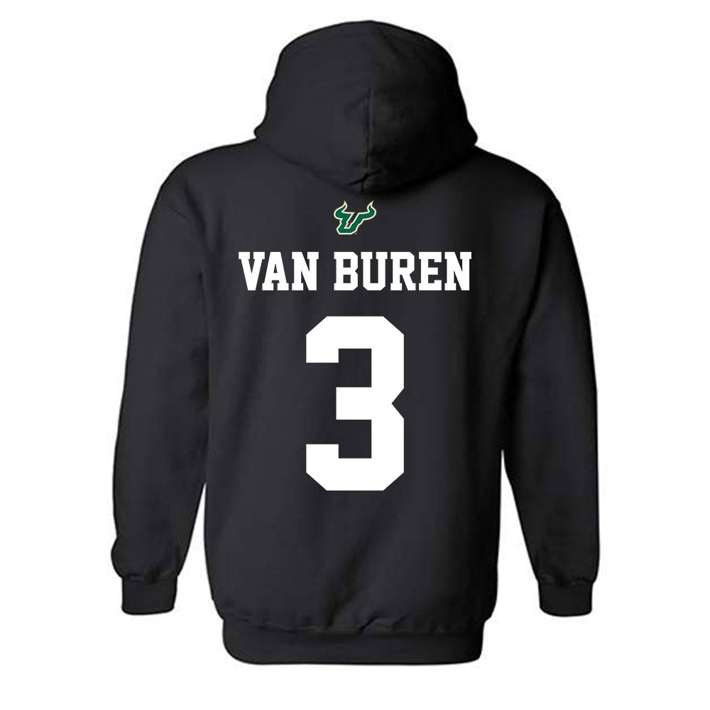 USF - NCAA Football : Michael Van Buren - Back in Black Shersey Hooded Sweatshirt-1