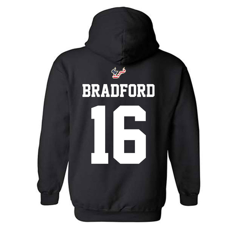USF - NCAA Football : Jayden Bradford - Salute to Service Shersey Hooded Sweatshirt-1