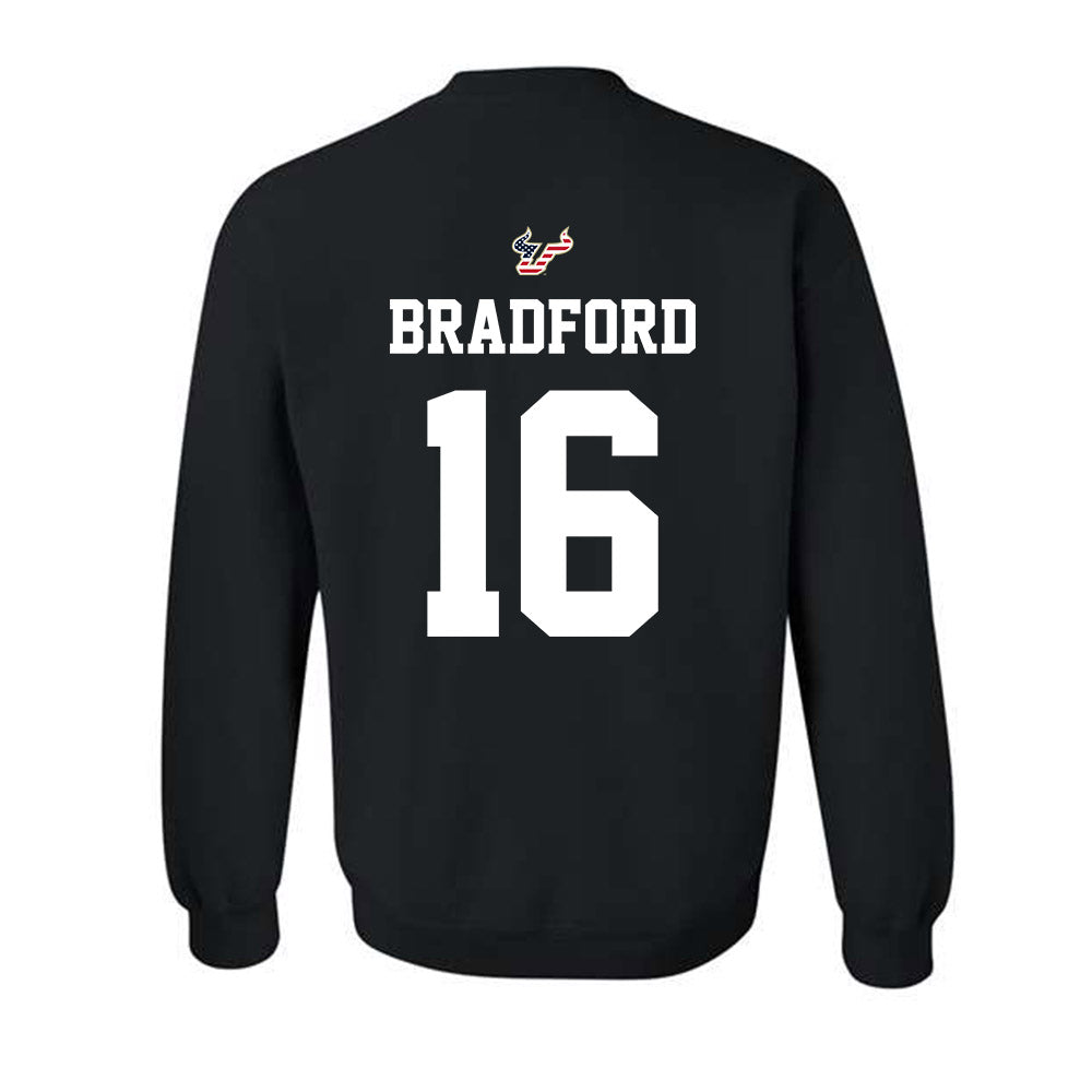 USF - NCAA Football : Jayden Bradford - Salute to Service Shersey Crewneck Sweatshirt-1