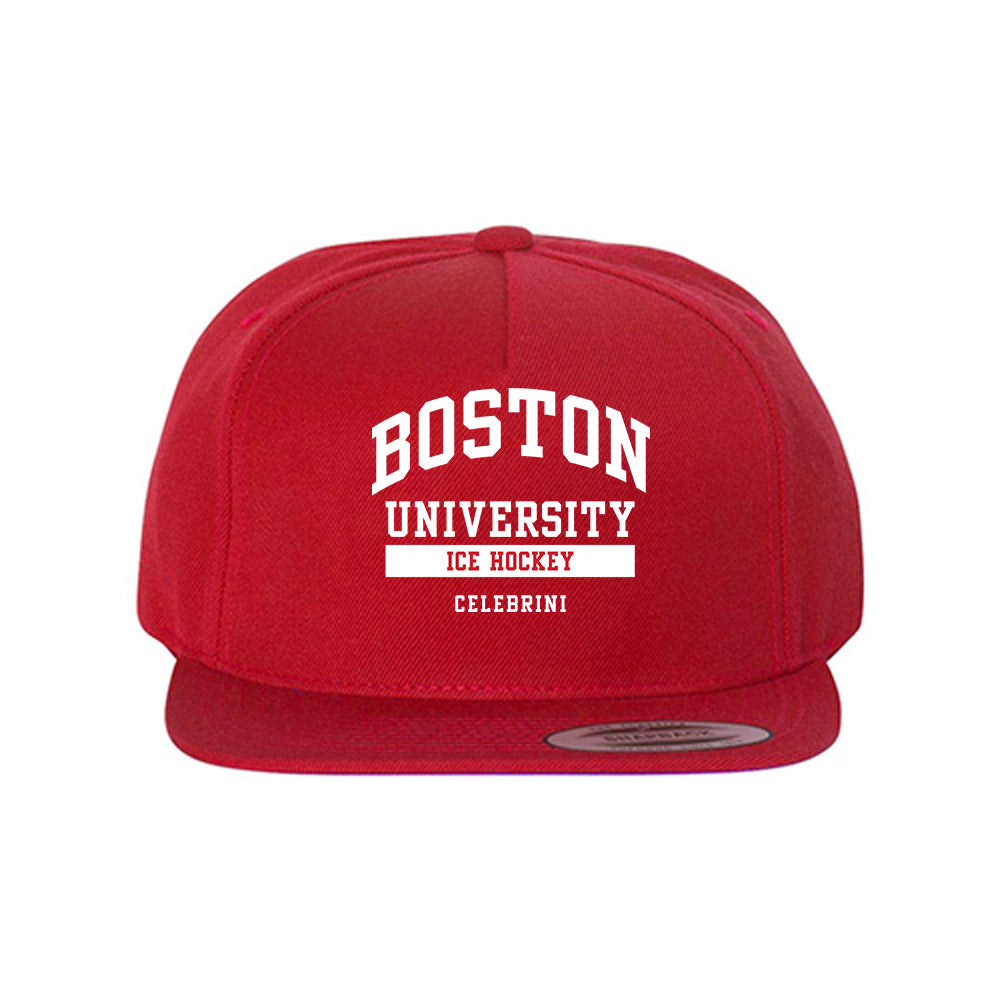 BU - NCAA Men's Ice Hockey : Aiden Celebrini - Snapback Hat-0