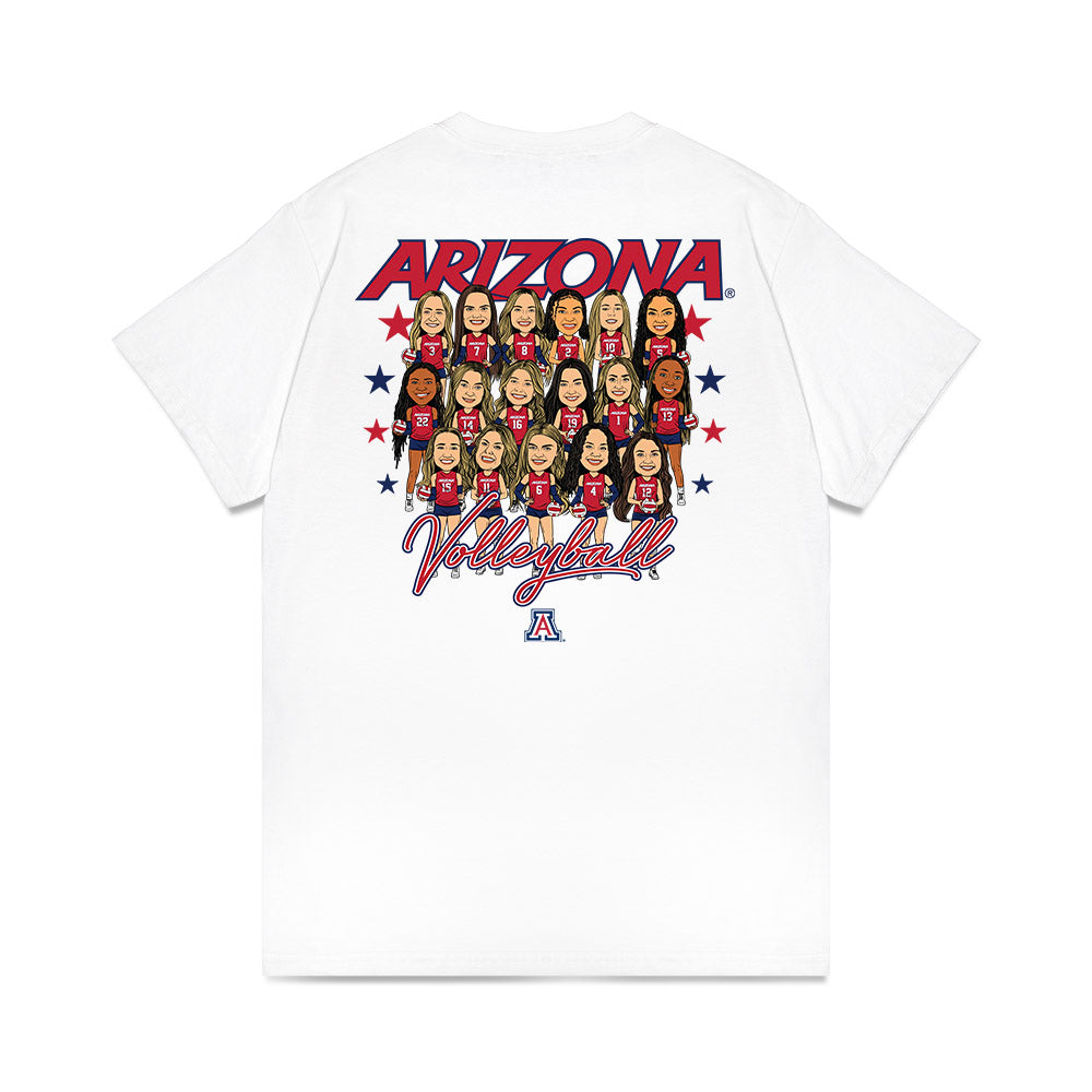 Arizona - NCAA Women's Volleyball : - Team Caricature Comfort Colors T-Shirt-1